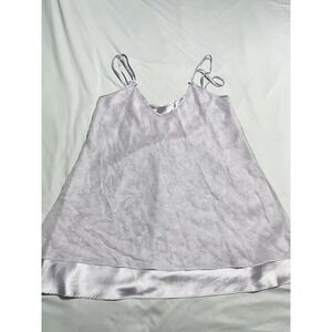 Private Luxuries Lavender‎ Floral Embroidered Satin Vintage Slip Dress Size M